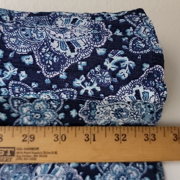 American Eagle Outfitters Blue Print Peasant Style Mini Dress M - Picture 14 of 15